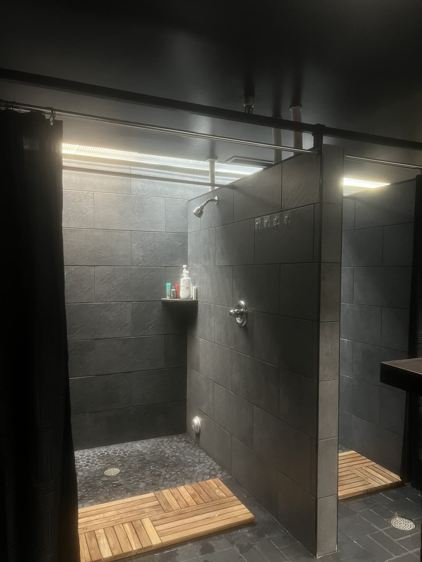 Modern shower facilities at Longhouse BJJ gym Grand Blanc Michigan